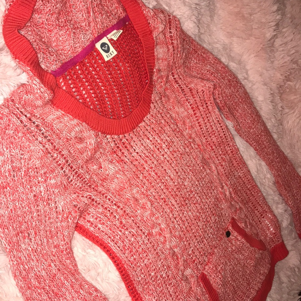 Roxy Knit Pullover Sweater with Hood